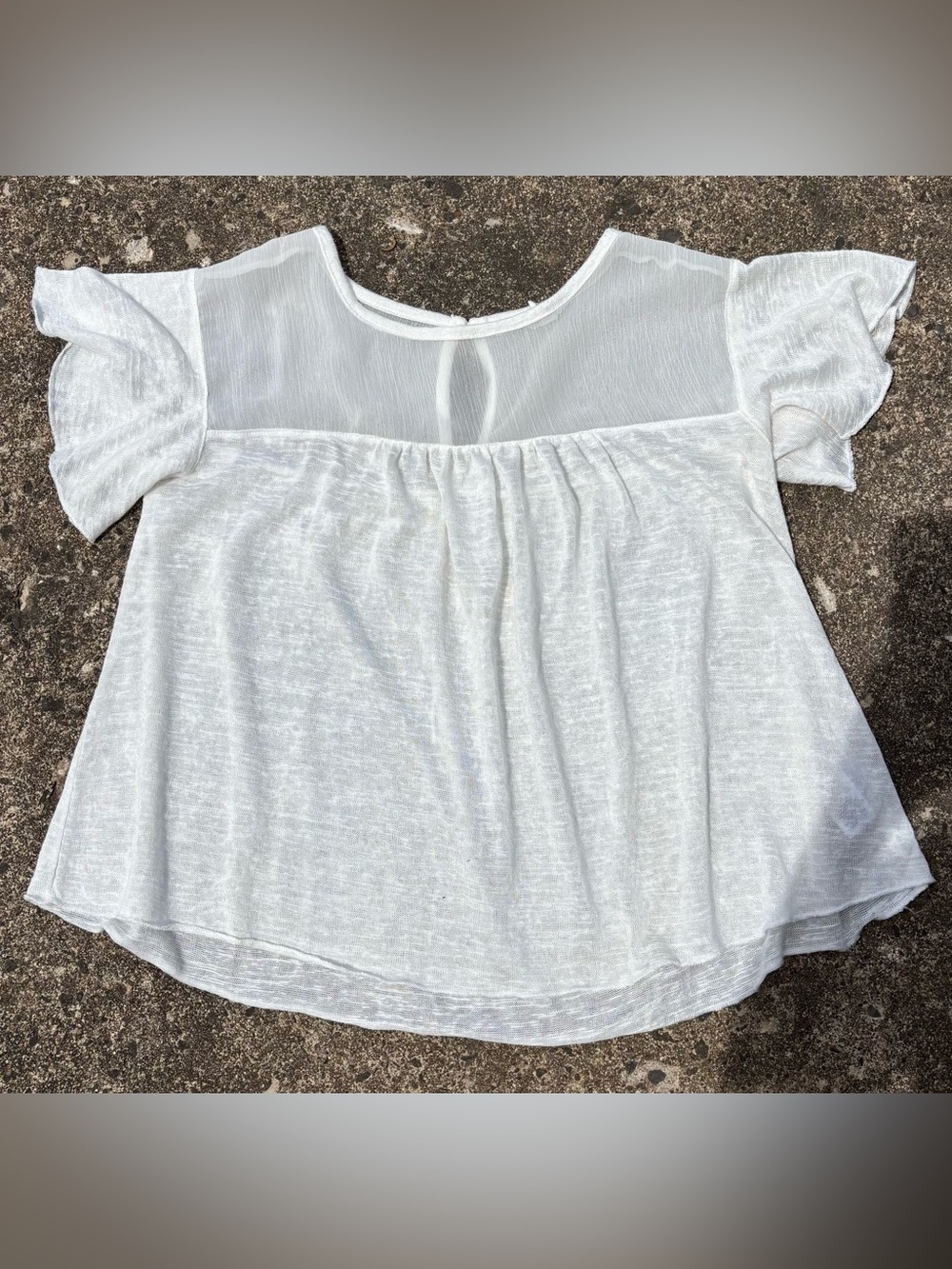 Aeropostale White Sheer Knit Top